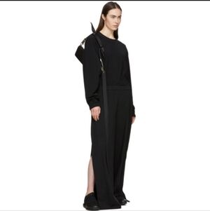 Wone Black Snap Lounge Pants Wide Leg Breakaway